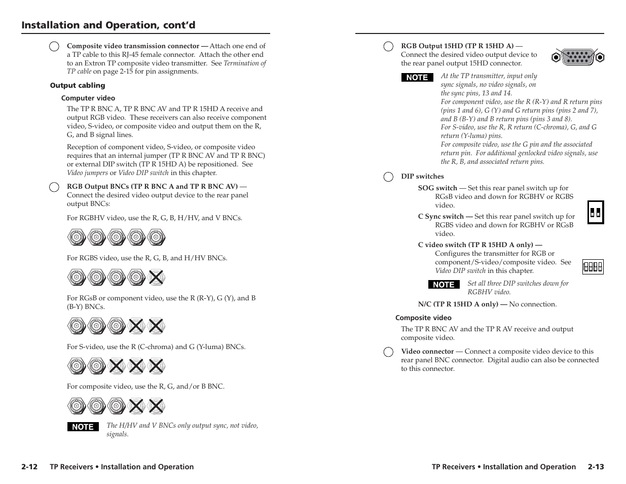 Installation and operation, cont’d | Extron electronic TP R BNC A User Manual | Page 13 / 21