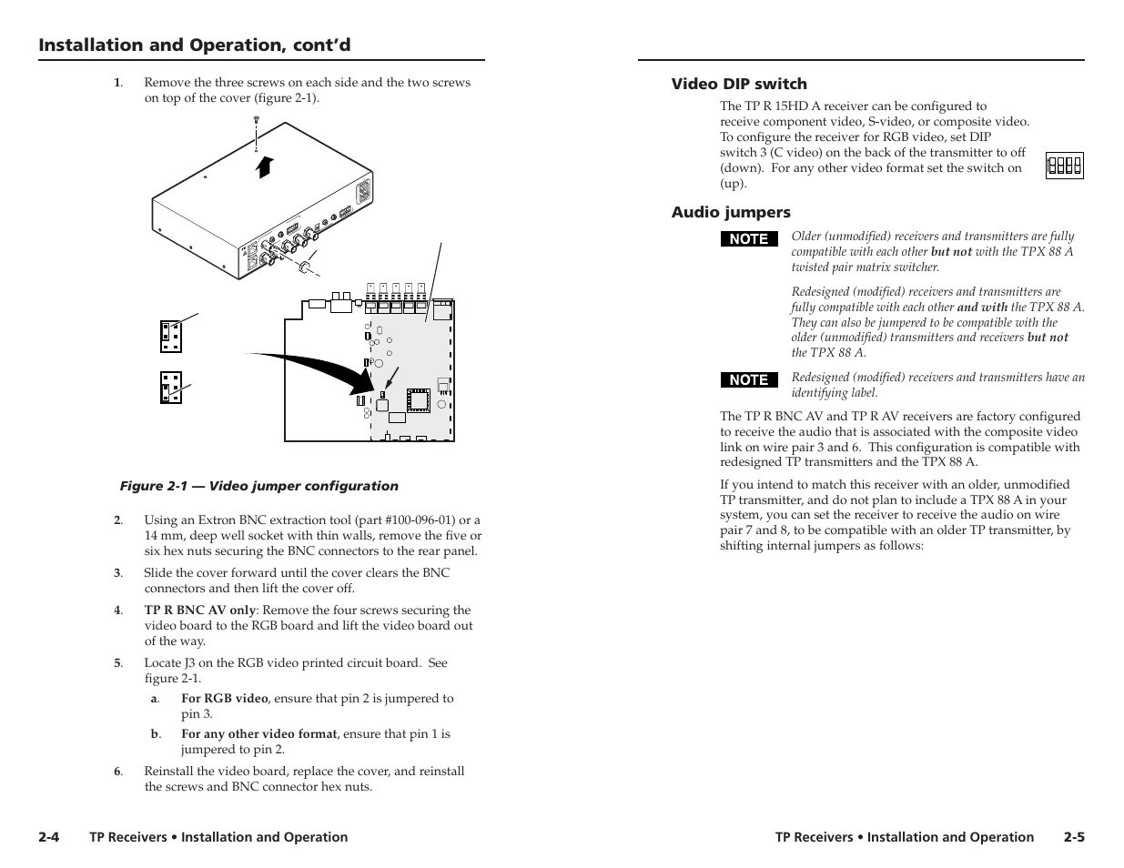 Installation and operation, cont’d | Extron electronic TP R BNC A User Manual | Page 9 / 21