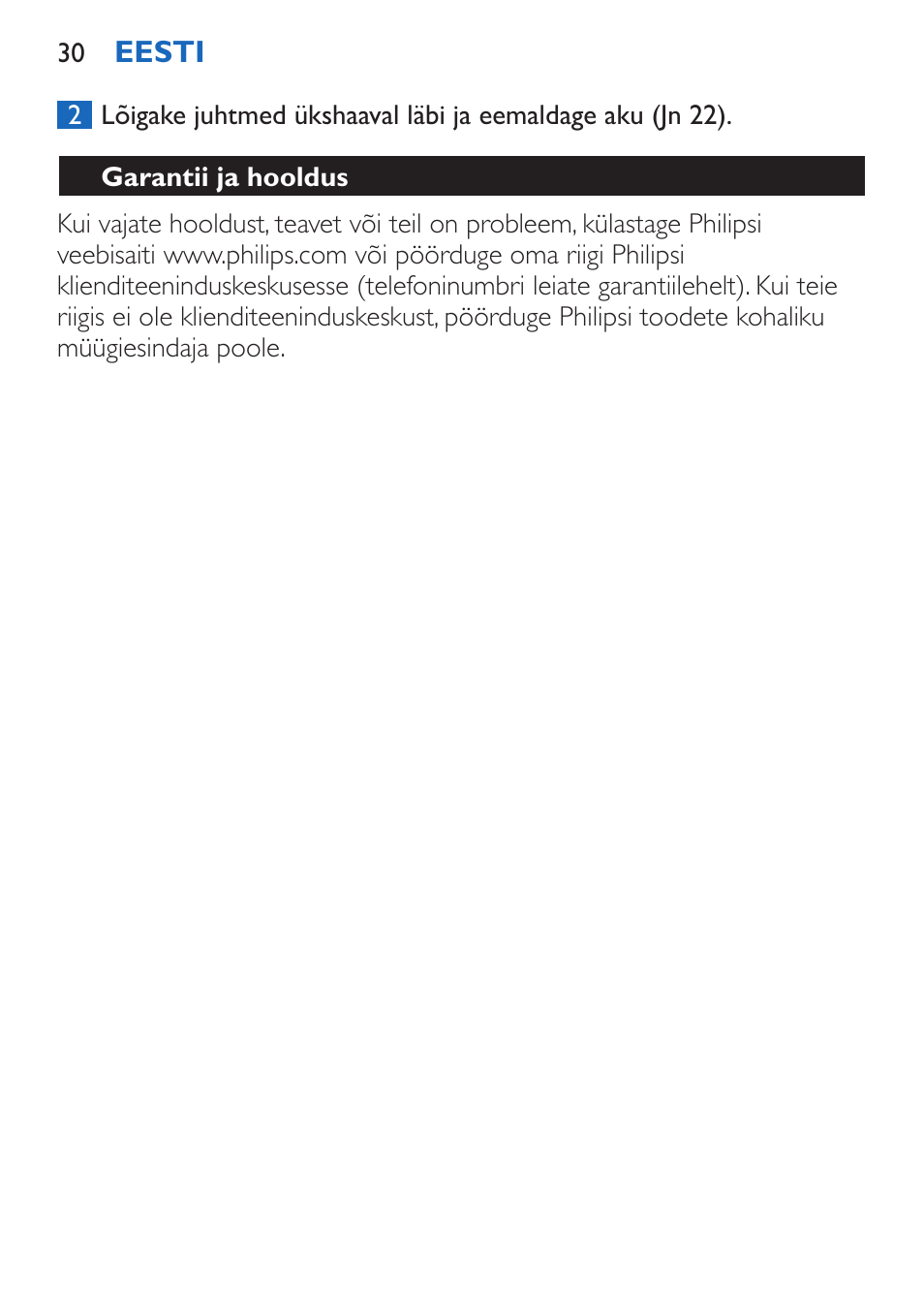 Garantii ja hooldus | Philips FC6050 User Manual | Page 30 / 108