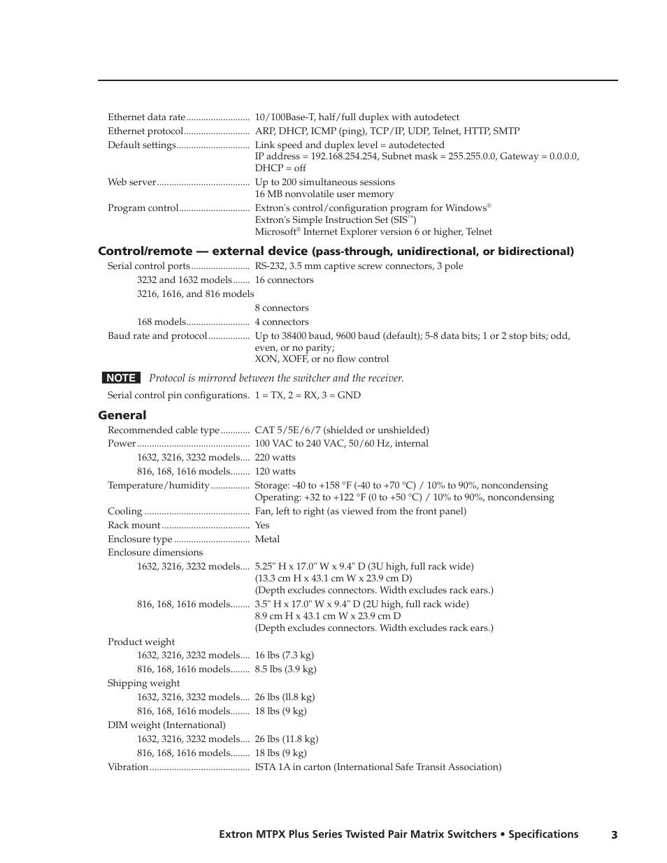Extron electronic MTPX Plus Series User Manual | Page 3 / 4