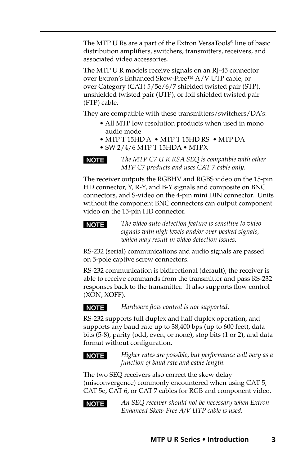 Extron Electronics MTP U R RS User Manual | Page 6 / 30
