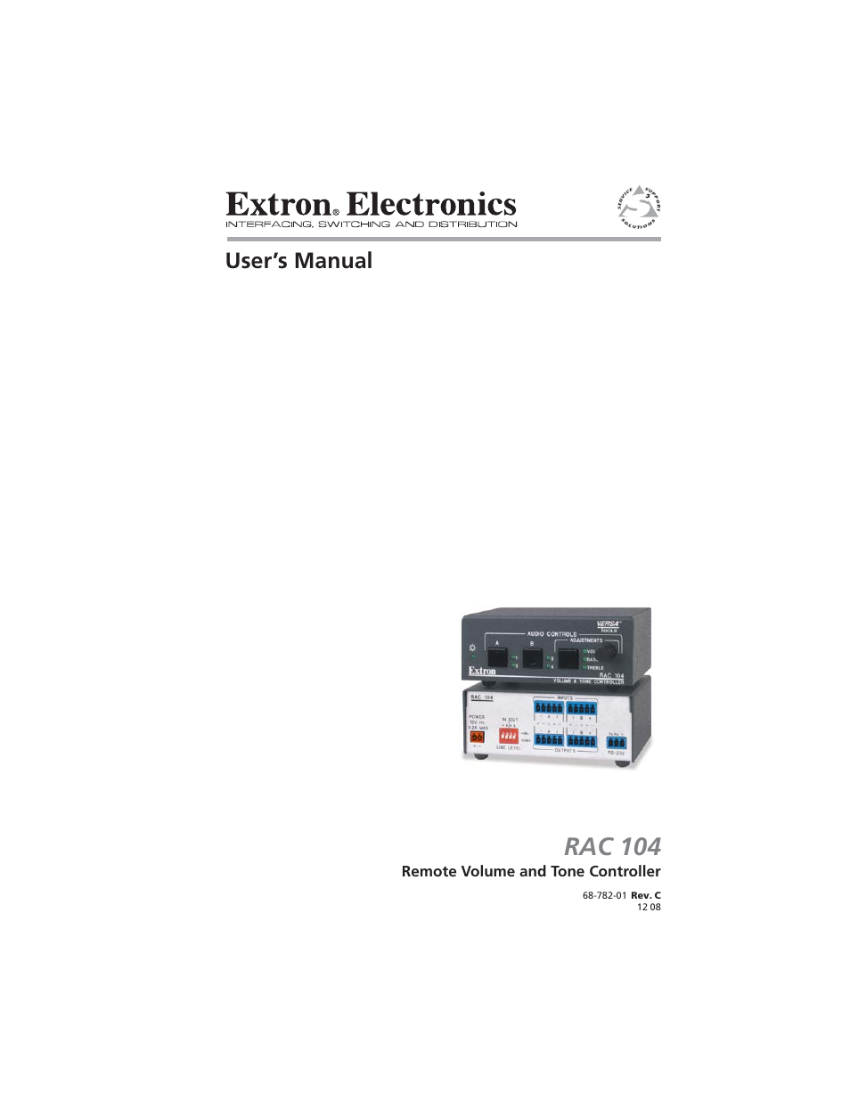 Extron Electronics RAC 104 User Manual | 44 pages