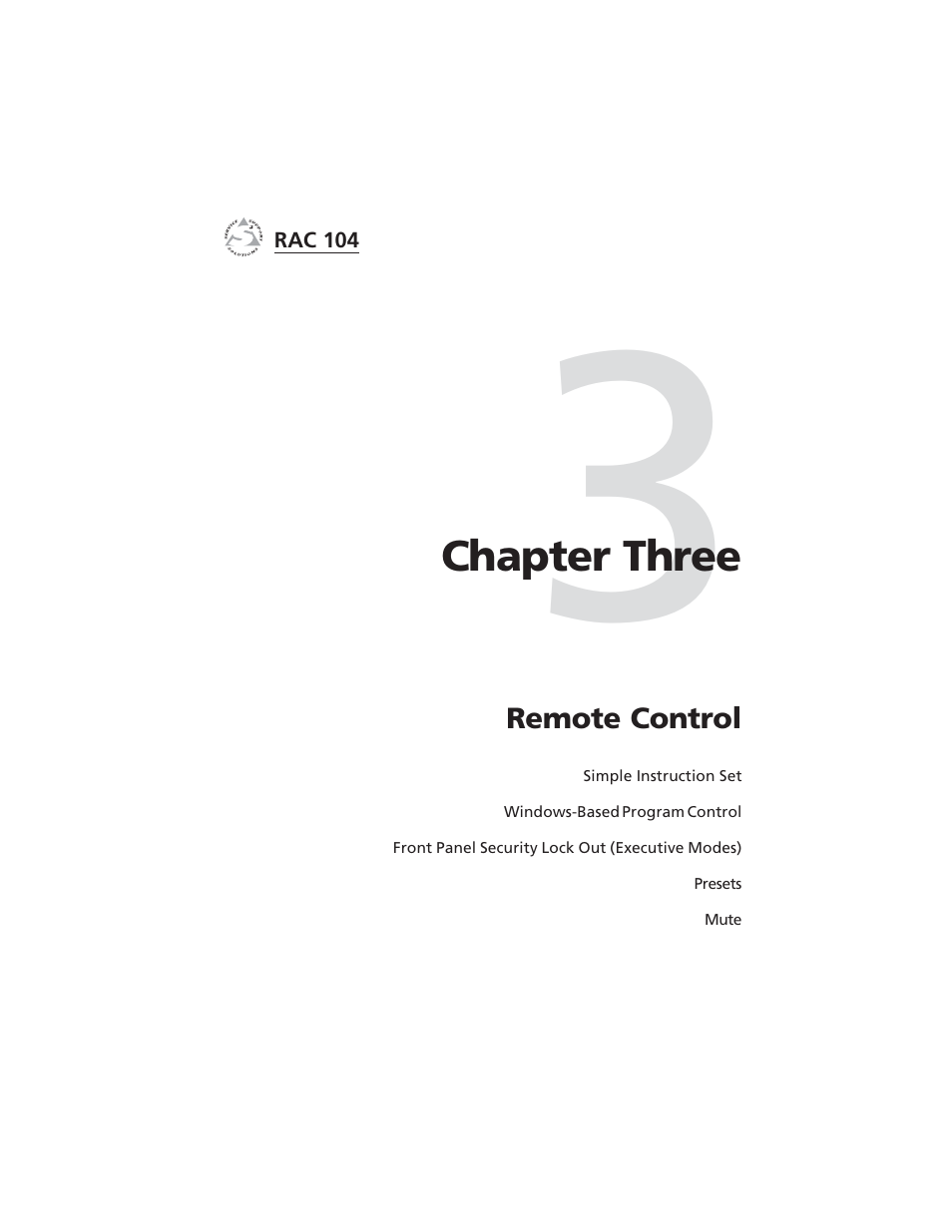 Extron Electronics RAC 104 User Manual | Page 25 / 44