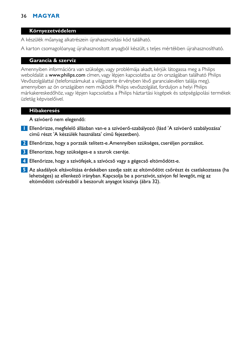 Philips FC9122 User Manual | Page 36 / 84