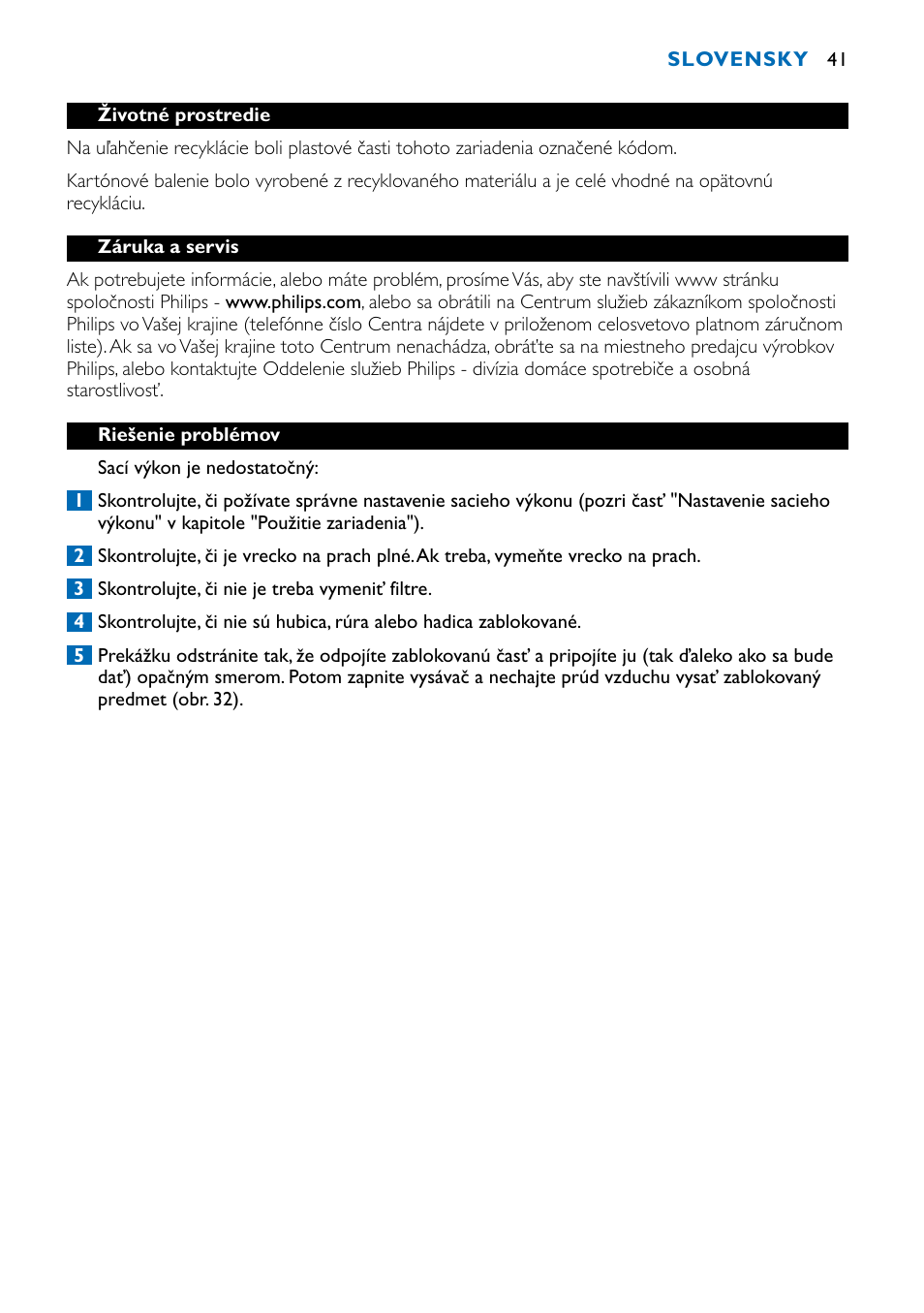 Philips FC9122 User Manual | Page 41 / 84