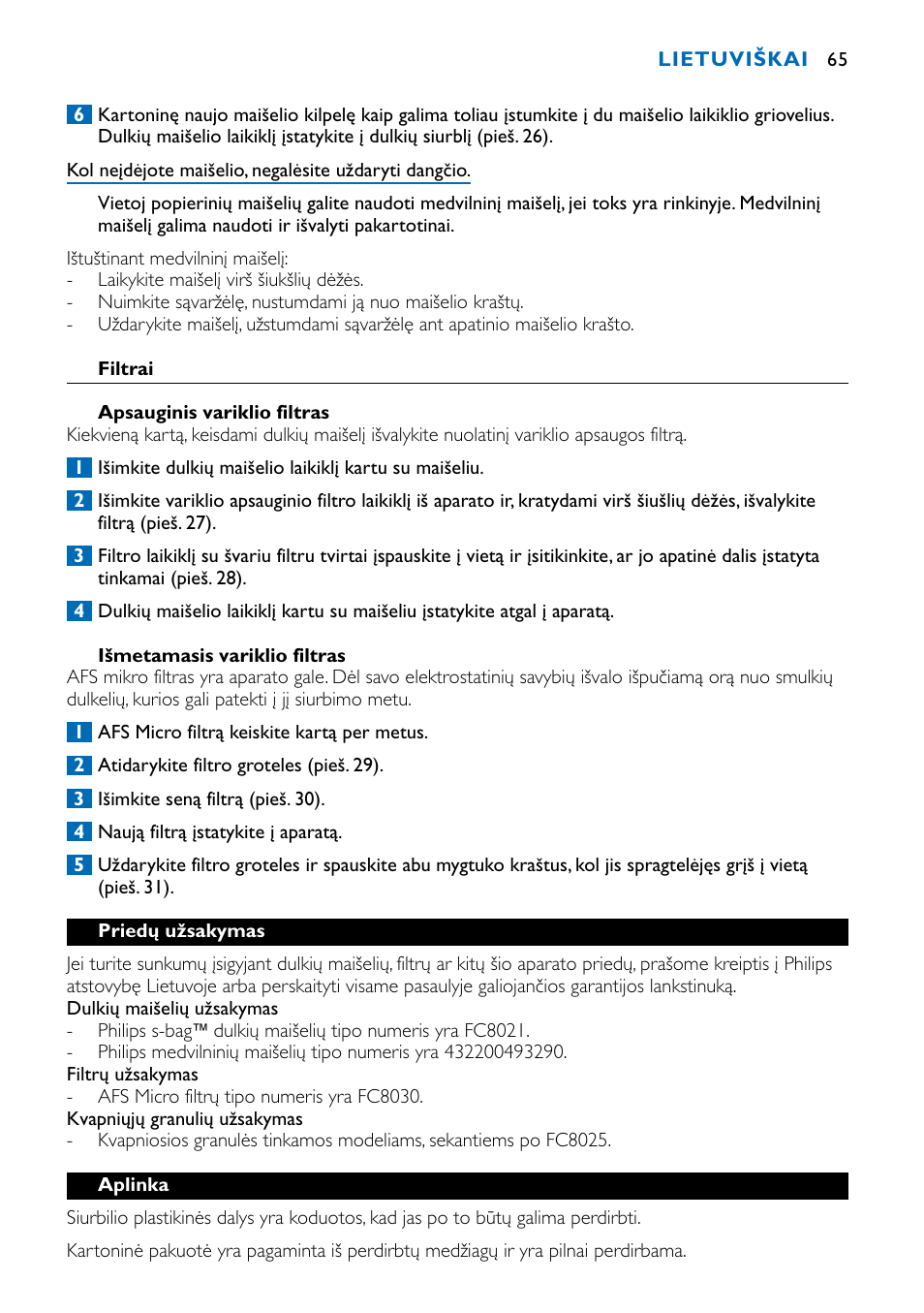 Philips FC9122 User Manual | Page 65 / 84