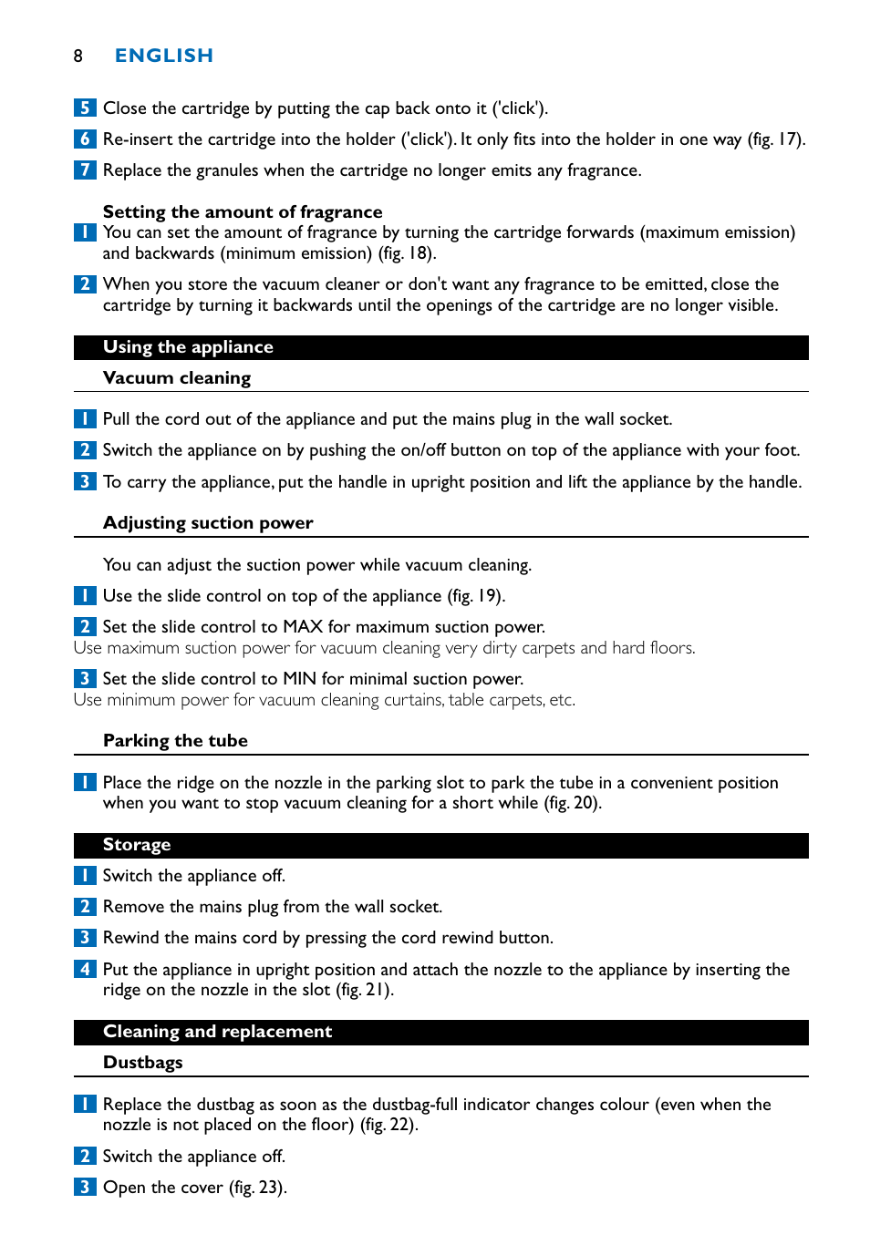 Philips FC9122 User Manual | Page 8 / 84