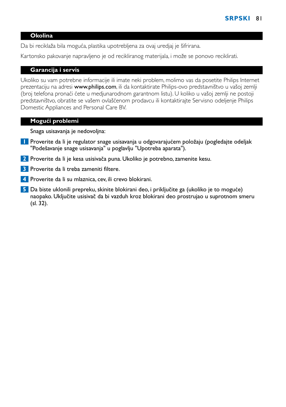 Philips FC9122 User Manual | Page 81 / 84