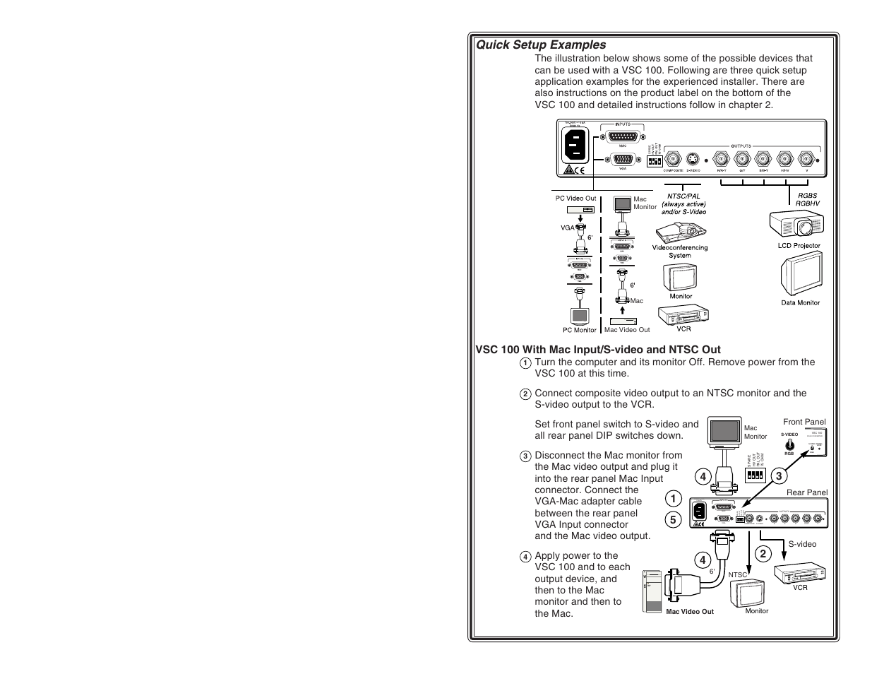 S-video rgb scan converter signal lock | Extron Electronics VSC 100 User Manual | Page 3 / 11