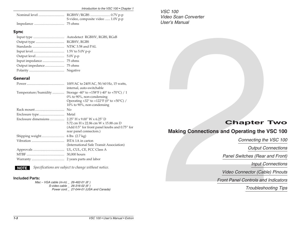 Extron Electronics VSC 100 User Manual | Page 7 / 11