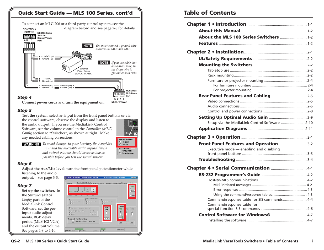 Extron electronic MLS 103 V User Manual | Page 4 / 25