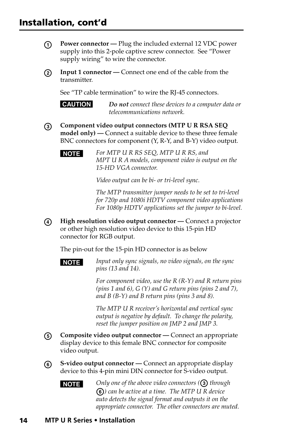 Installation, cont’d | Extron electronic MTP U R RS SEQ User Manual | Page 18 / 32