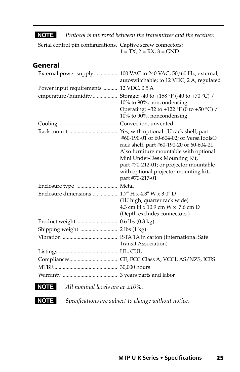 Extron electronic MTP U R RS SEQ User Manual | Page 29 / 32