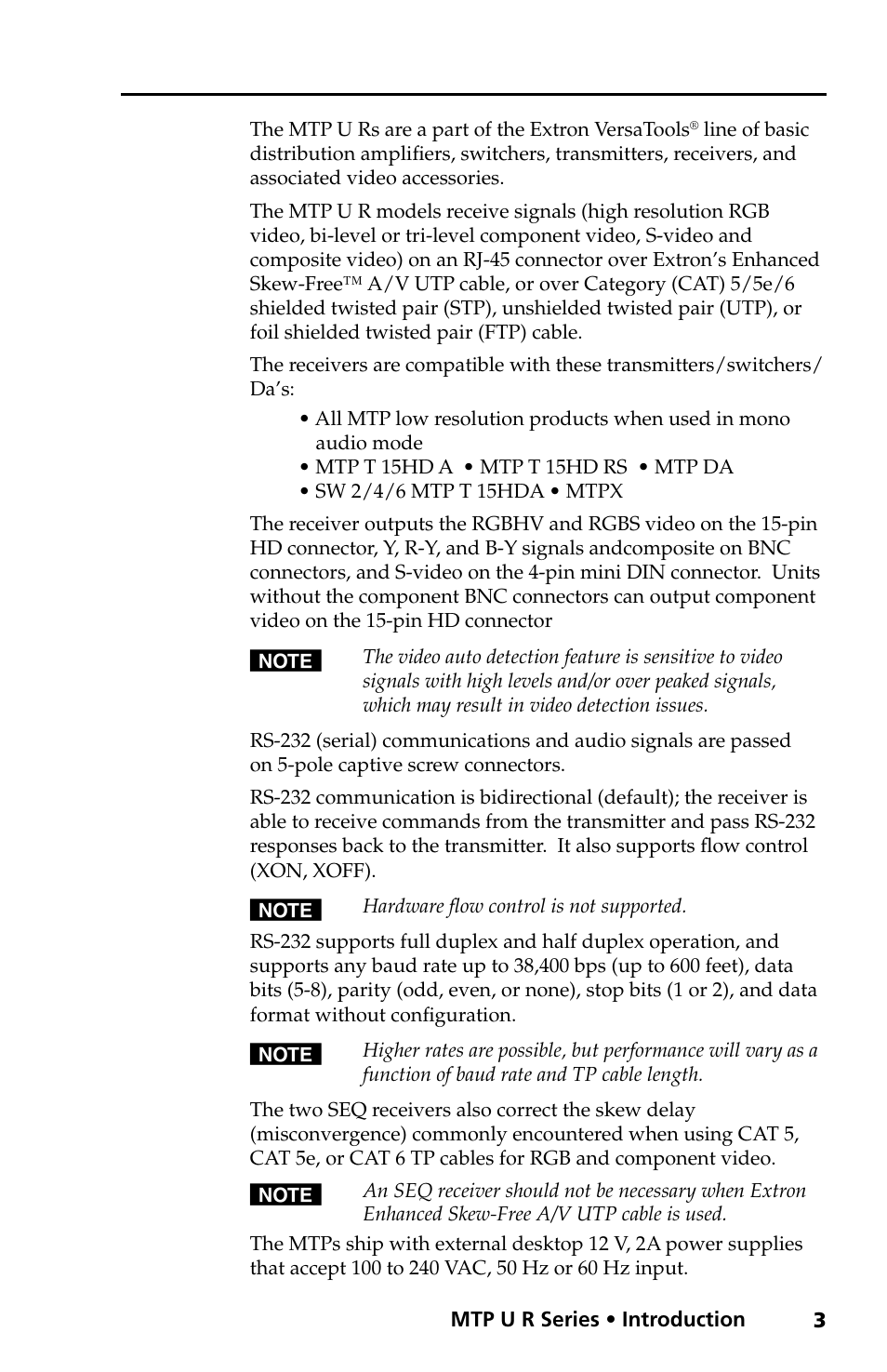 Extron electronic MTP U R RS SEQ User Manual | Page 7 / 32