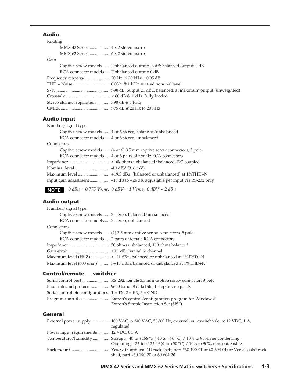 Extron electronic MMX 42 Series User Manual | Page 2 / 3