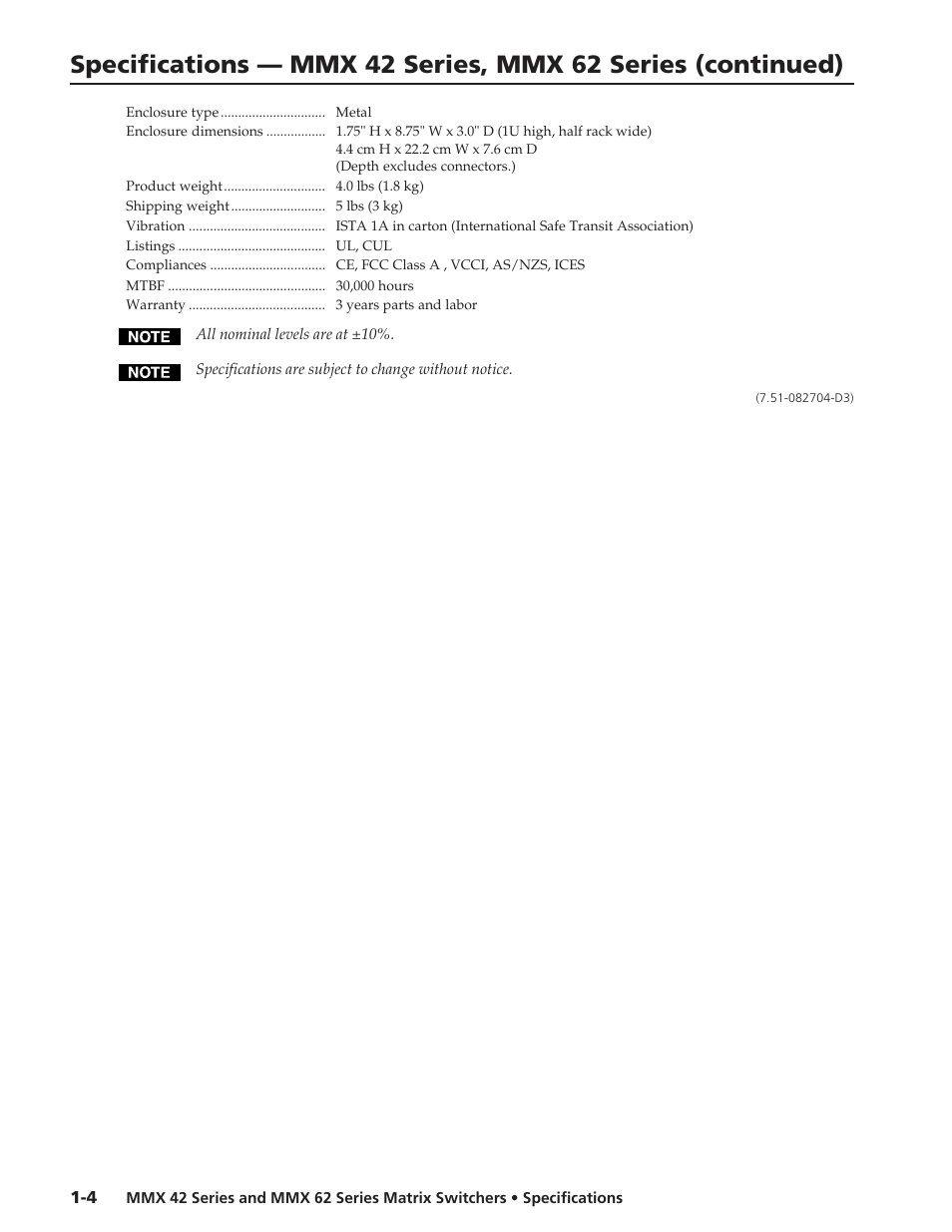 Extron electronic MMX 42 Series User Manual | Page 3 / 3