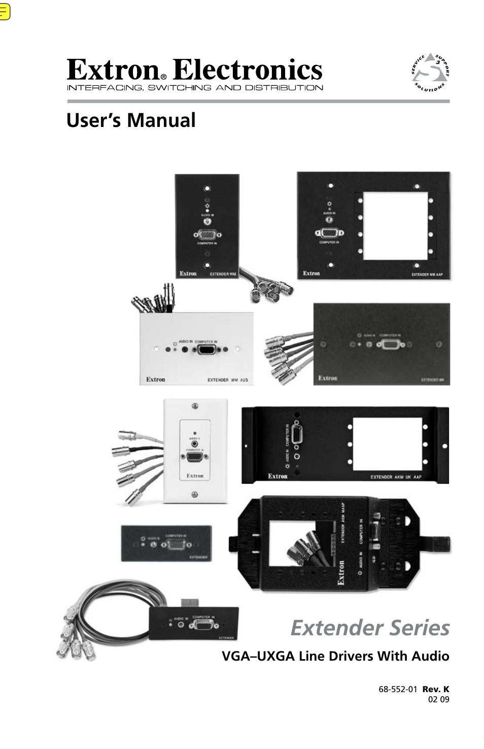 Extron Electronics Extender Series User Manual | 52 pages