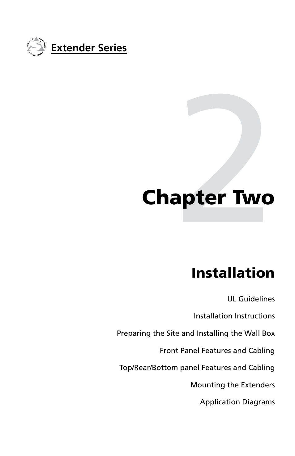 Ch. 2: installation, Chapter two • installation | Extron Electronics Extender Series User Manual | Page 11 / 52