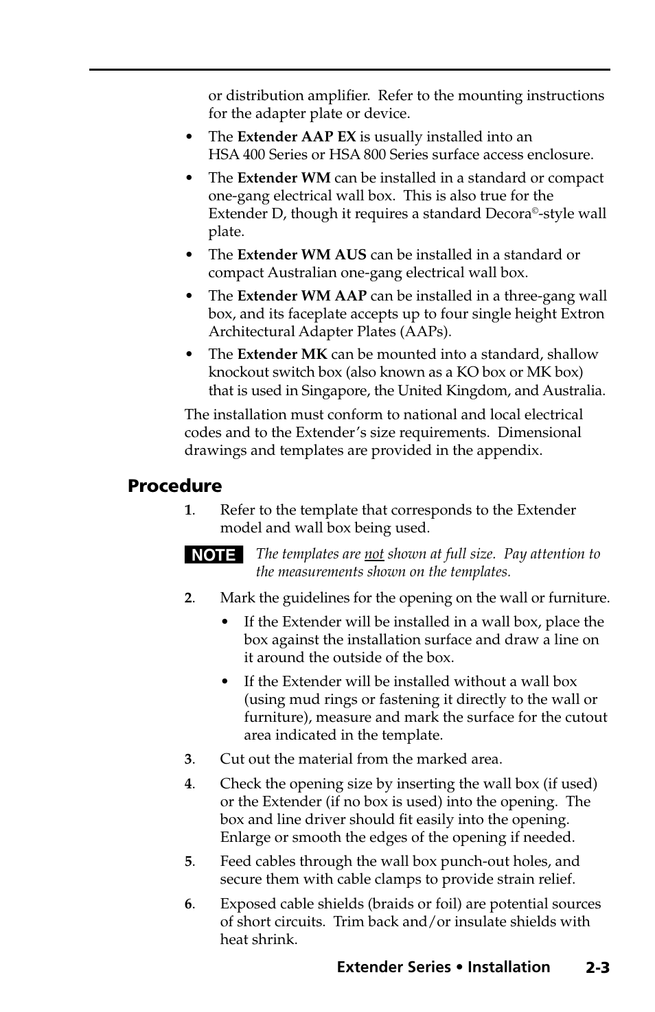 Procedure, Procedure -3, Preliminar y | Extron Electronics Extender Series User Manual | Page 13 / 52