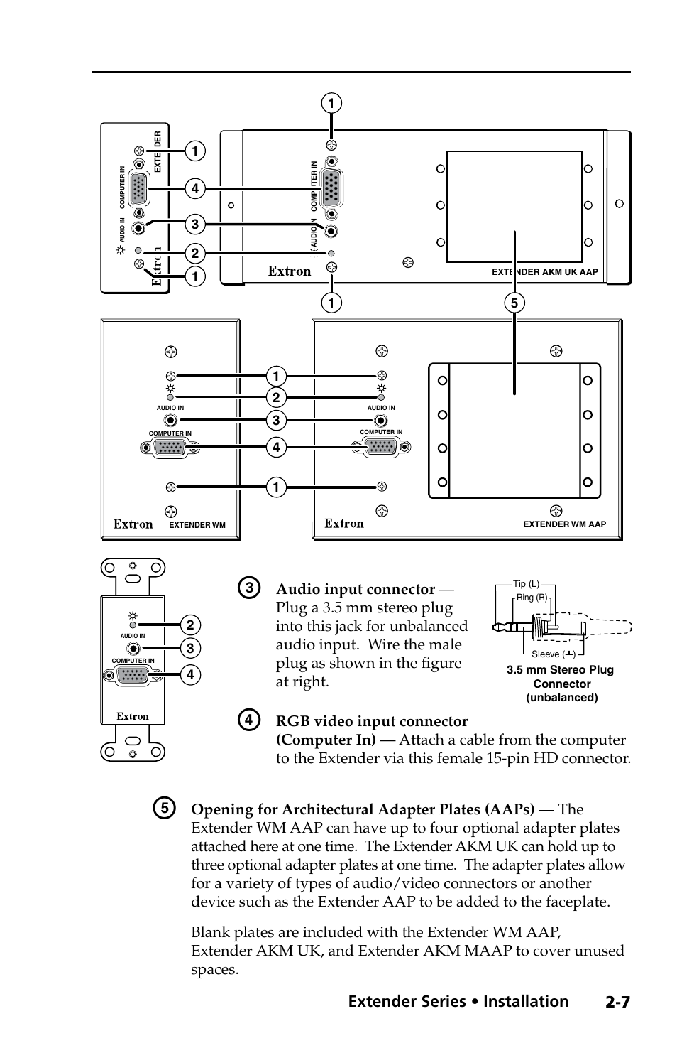Preliminar y, Extender series • installation | Extron Electronics Extender Series User Manual | Page 17 / 52