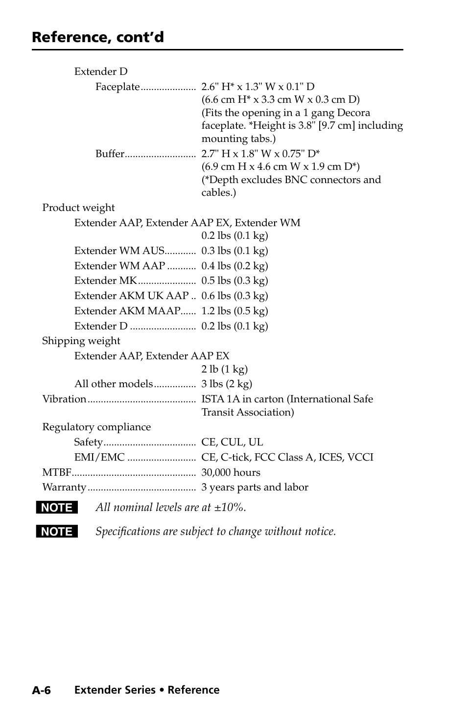 Reference, cont’d, Preliminar y | Extron Electronics Extender Series User Manual | Page 36 / 52