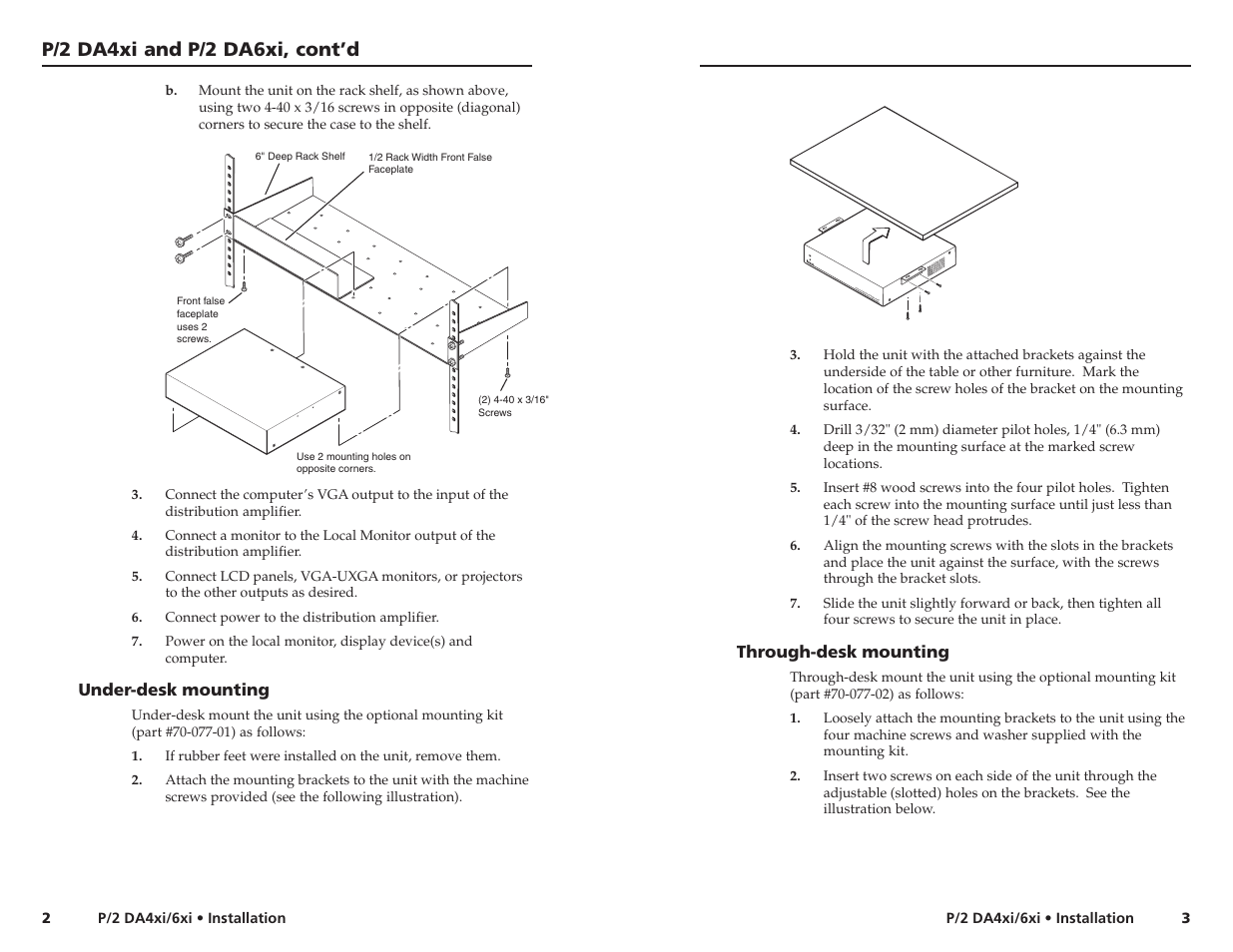 P/2 da4xi and p/2 da6xi, cont’d | Extron electronic P/2 DA6xi User Manual | Page 4 / 9