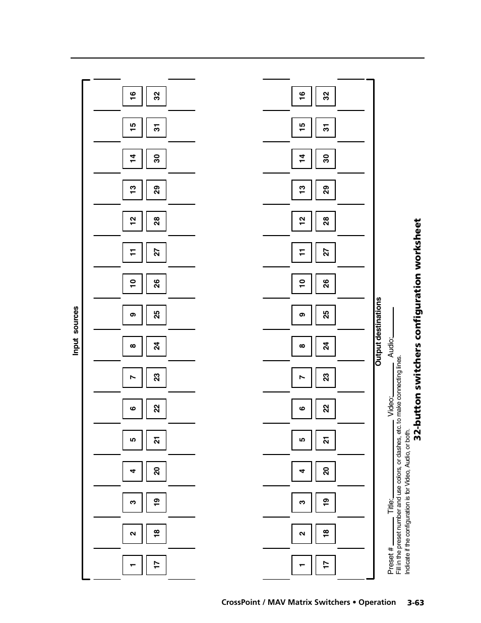 Button switchers configuration worksheet | Extron electronic Ultra Series User Manual | Page 107 / 214