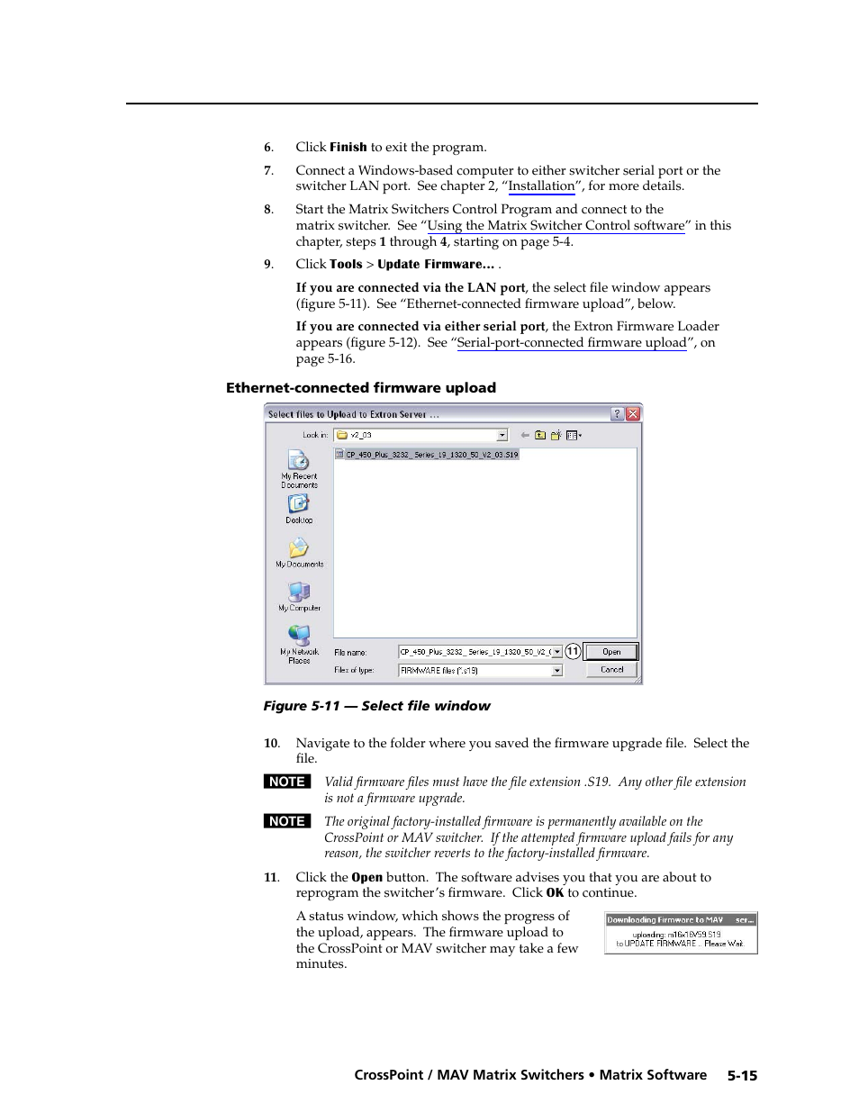 Ethernet-connected firmware upload, Installing the software -2 | Extron electronic Ultra Series User Manual | Page 151 / 214