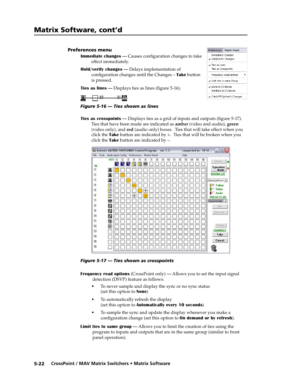 Preferences menu, Subnet mask field -9, Matrix software, cont’d | Extron electronic Ultra Series User Manual | Page 158 / 214