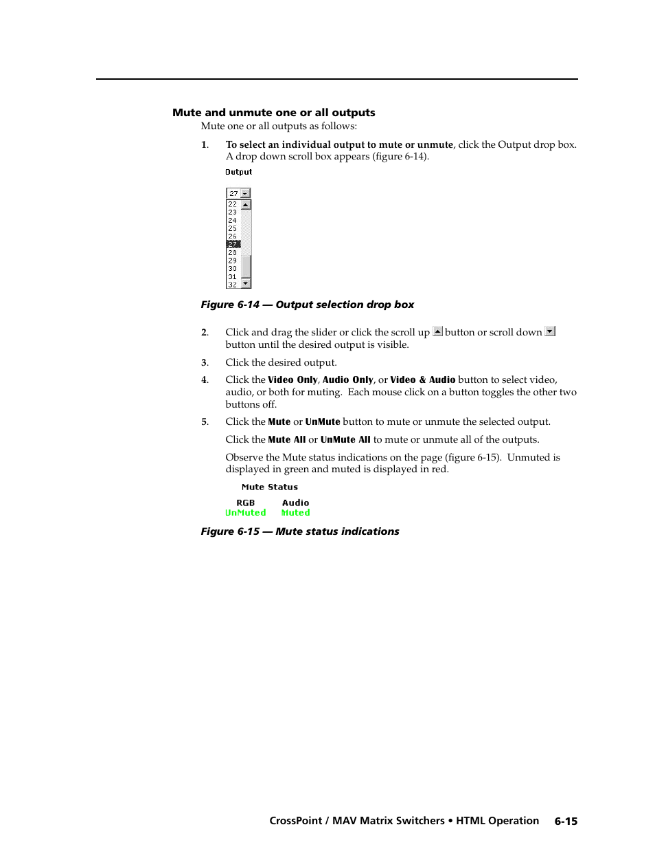 Mute and unmute one or all outputs | Extron electronic Ultra Series User Manual | Page 177 / 214