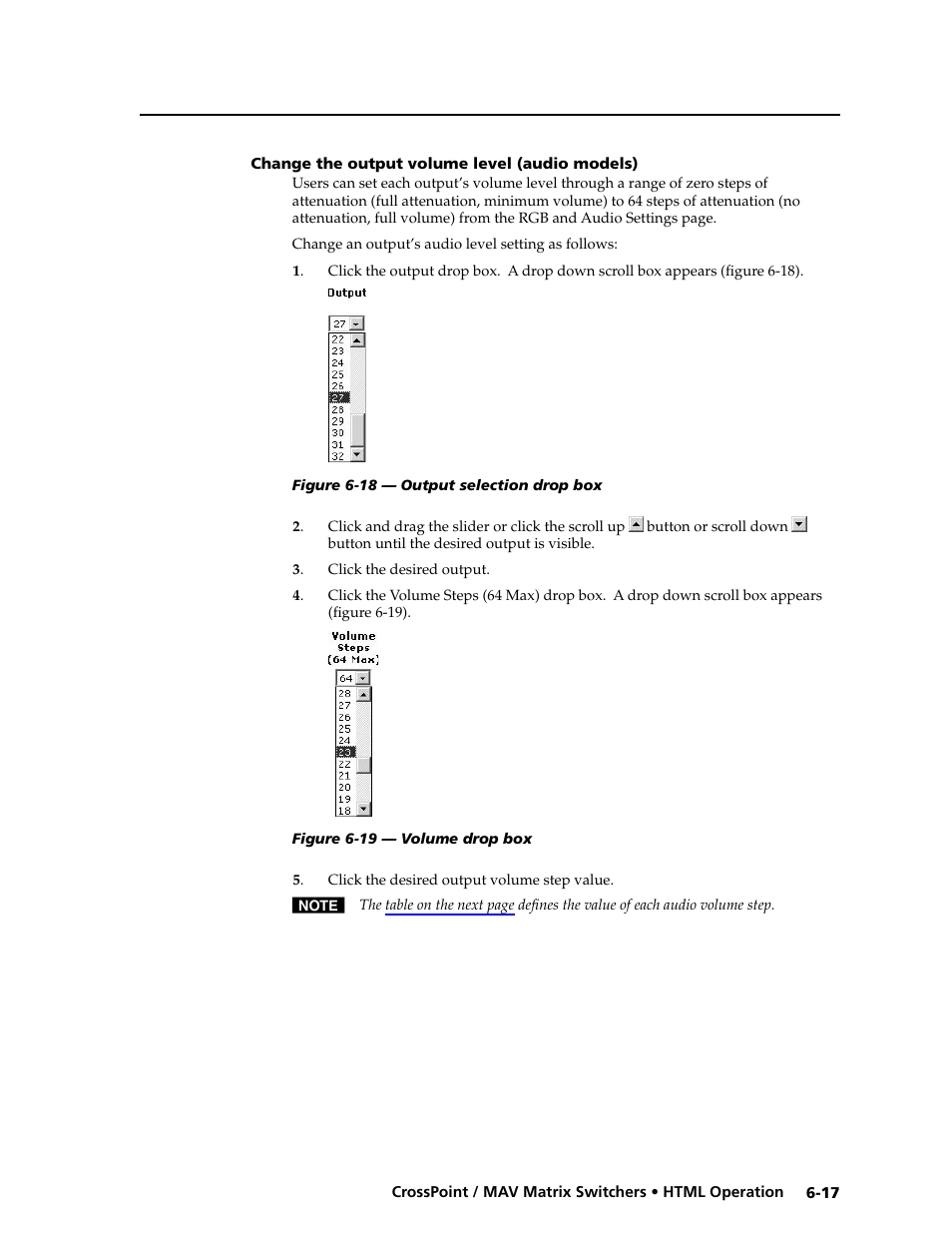 Change the output volume level (audio models) | Extron electronic Ultra Series User Manual | Page 179 / 214