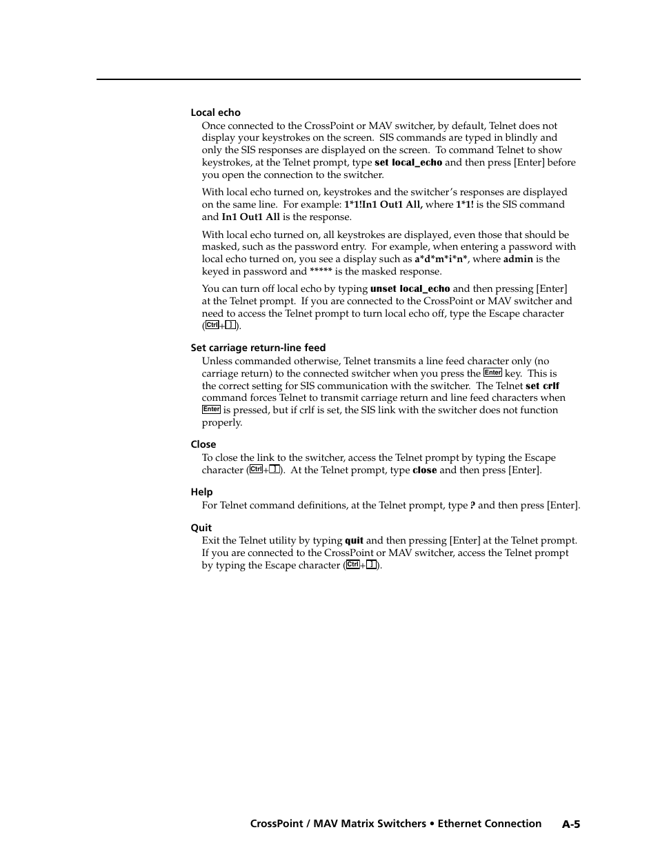 Local echo, Set carriage return-line feed, Close | Help, Quit, Domain name field -9 email address fields -10, File management tab | Extron electronic Ultra Series User Manual | Page 187 / 214