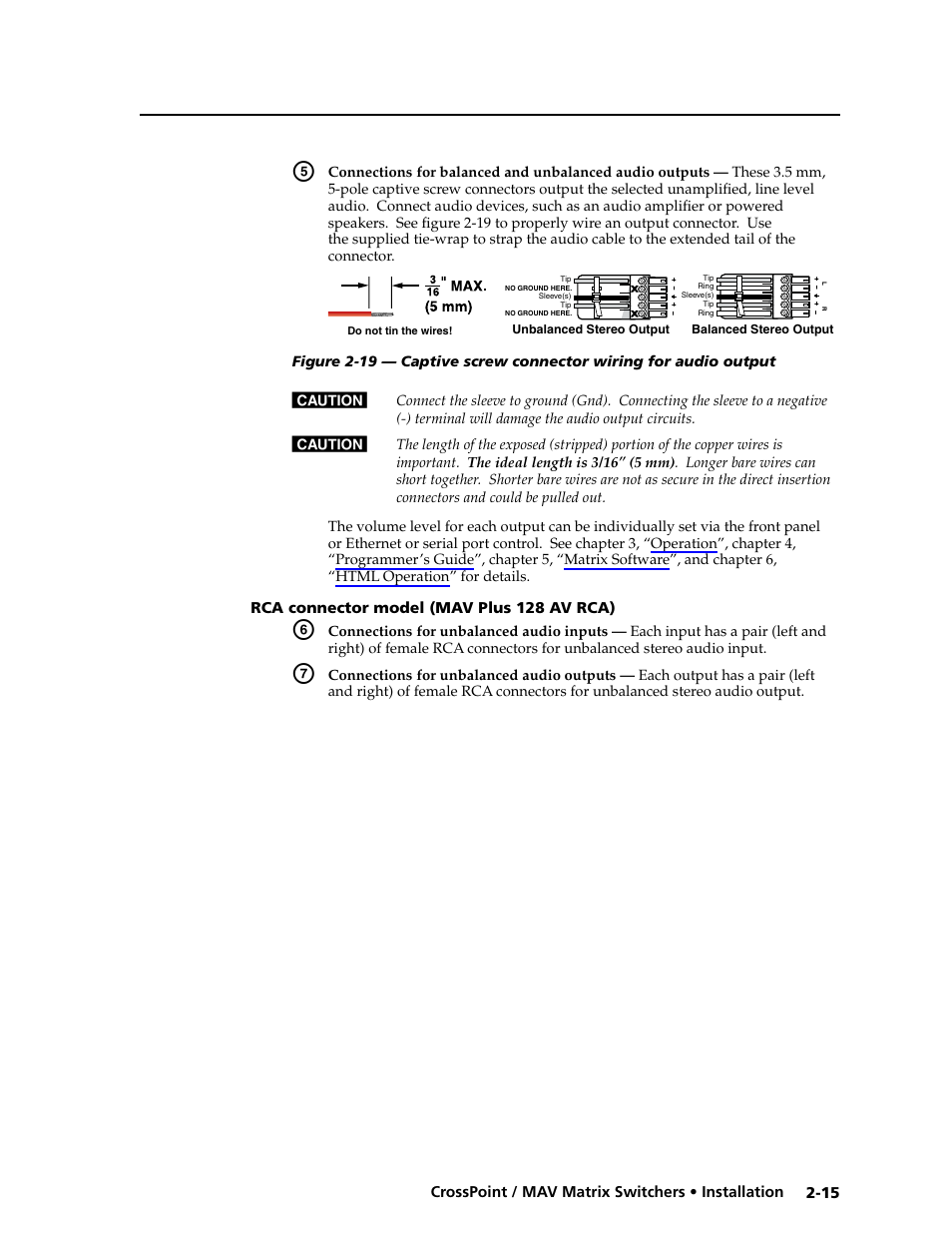 Rca connector model (mav plus 128 av rca), External sync (mav plus video models) -18 | Extron electronic Ultra Series User Manual | Page 37 / 214