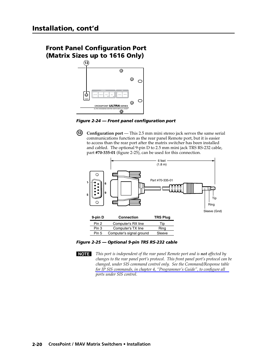 Input and output buttons -4, Installation, cont’d | Extron electronic Ultra Series User Manual | Page 42 / 214