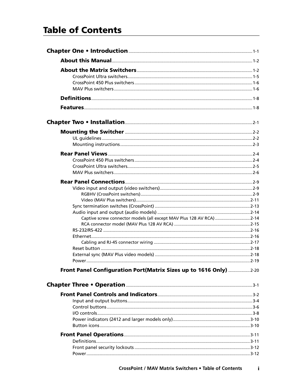 Extron electronic Ultra Series User Manual | Page 5 / 214