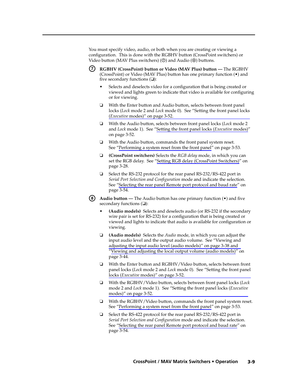 Audio button | Extron electronic Ultra Series User Manual | Page 53 / 214