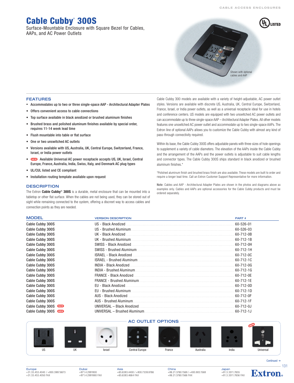Extron electronic Cable Cubby 200 User Manual | 2 pages