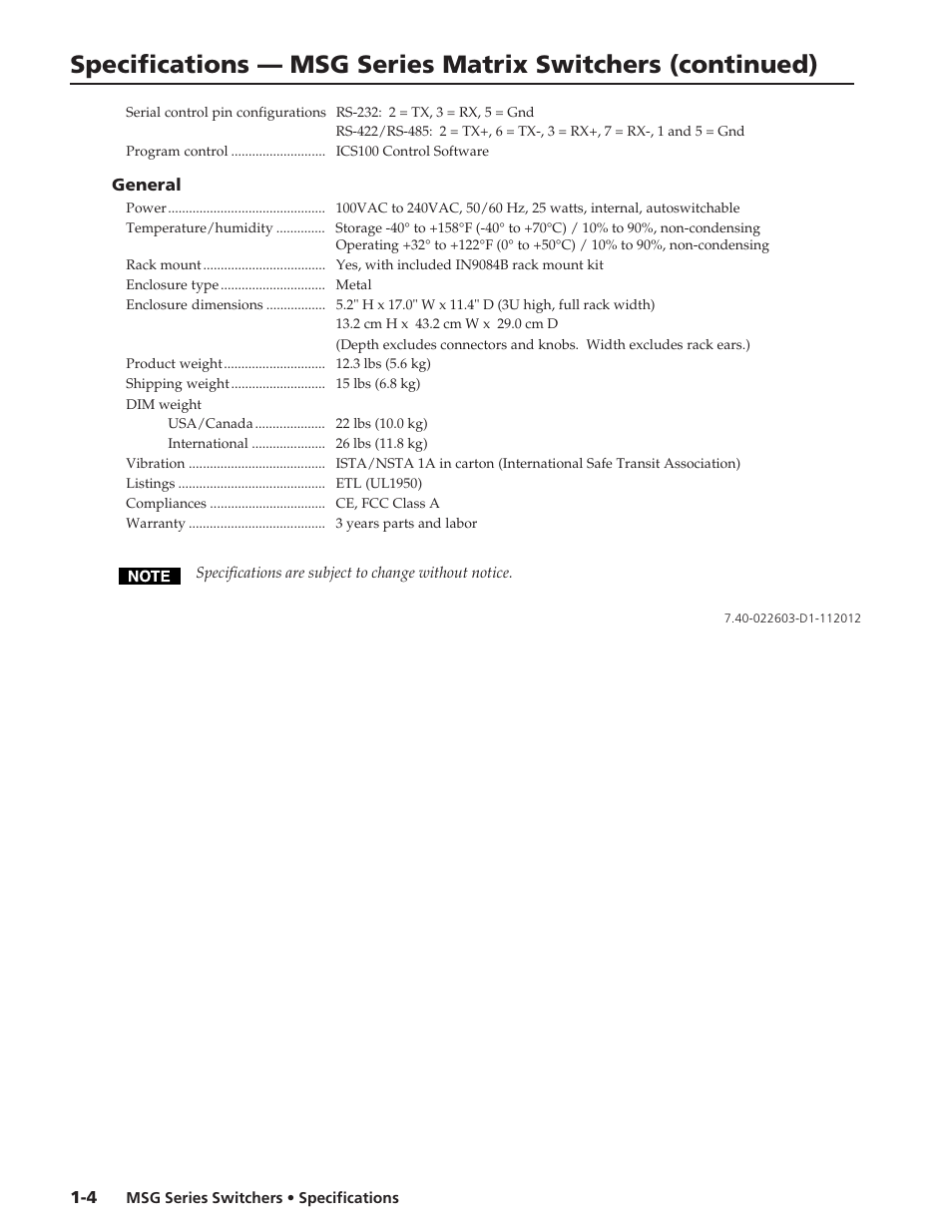 Extron electronic MSG Series User Manual | Page 3 / 3