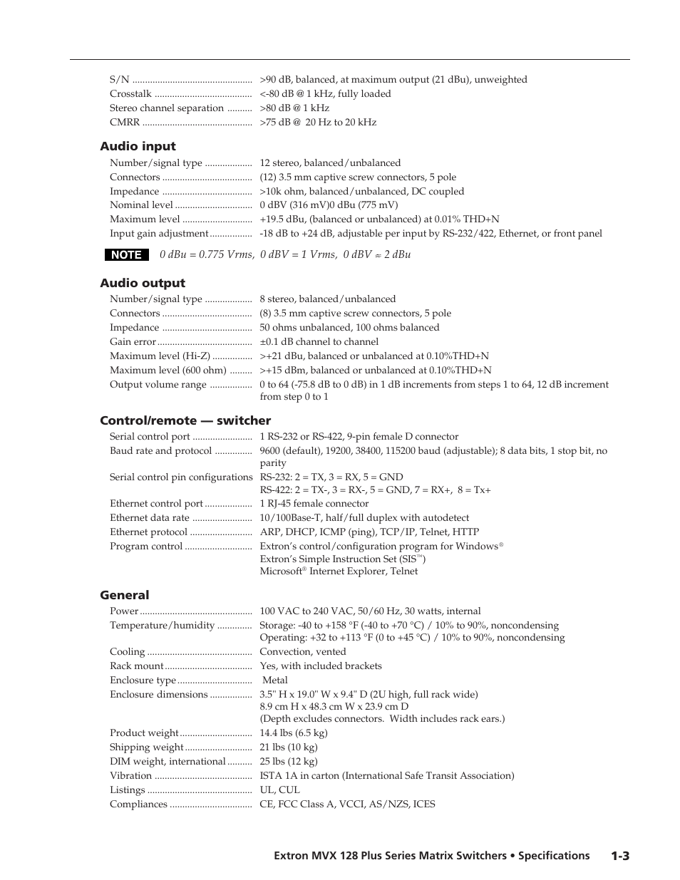 Extron electronic MVX 128 User Manual | Page 2 / 3