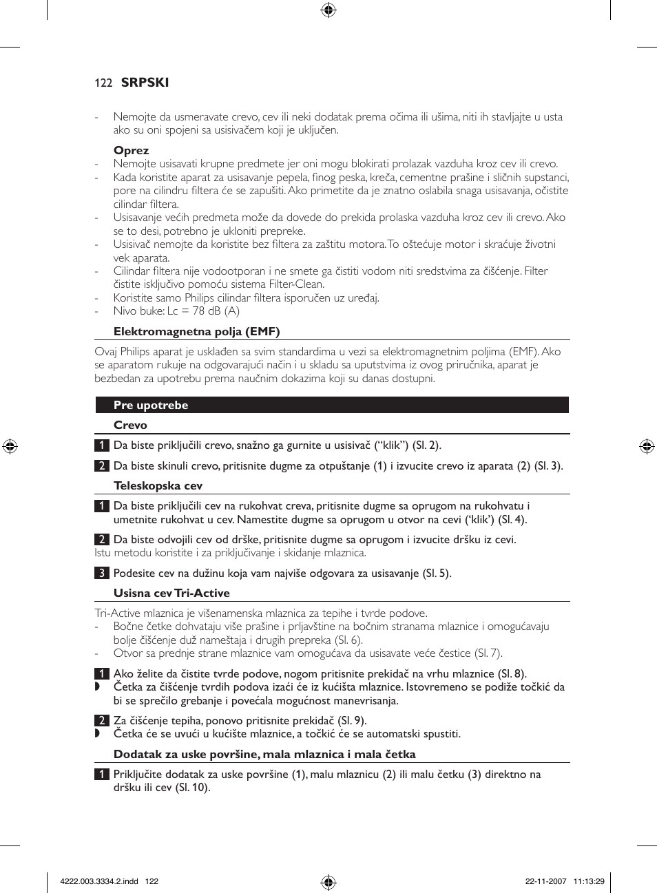 Philips FC9239 User Manual | Page 122 / 156