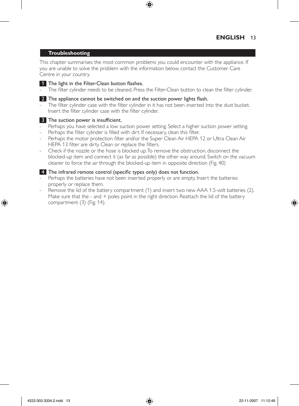 Philips FC9239 User Manual | Page 13 / 156