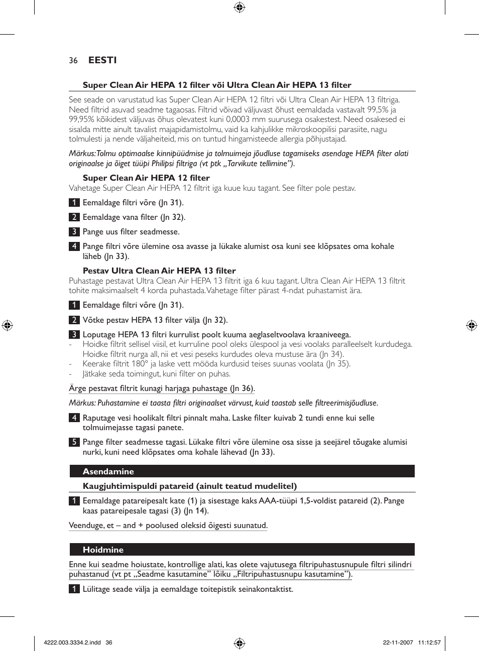 Philips FC9239 User Manual | Page 36 / 156