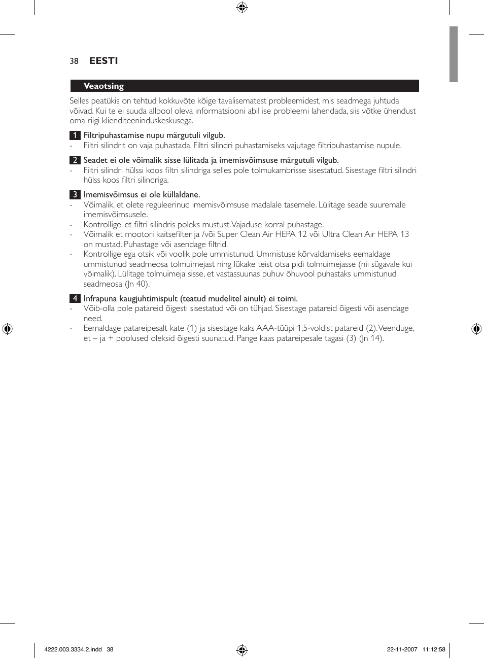 Philips FC9239 User Manual | Page 38 / 156