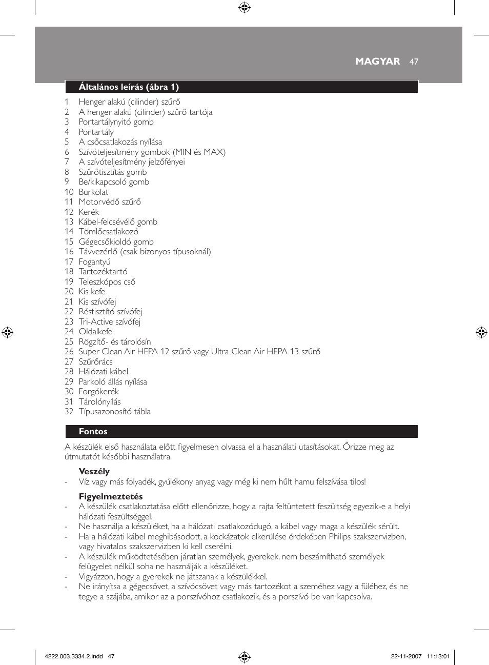 Philips FC9239 User Manual | Page 47 / 156