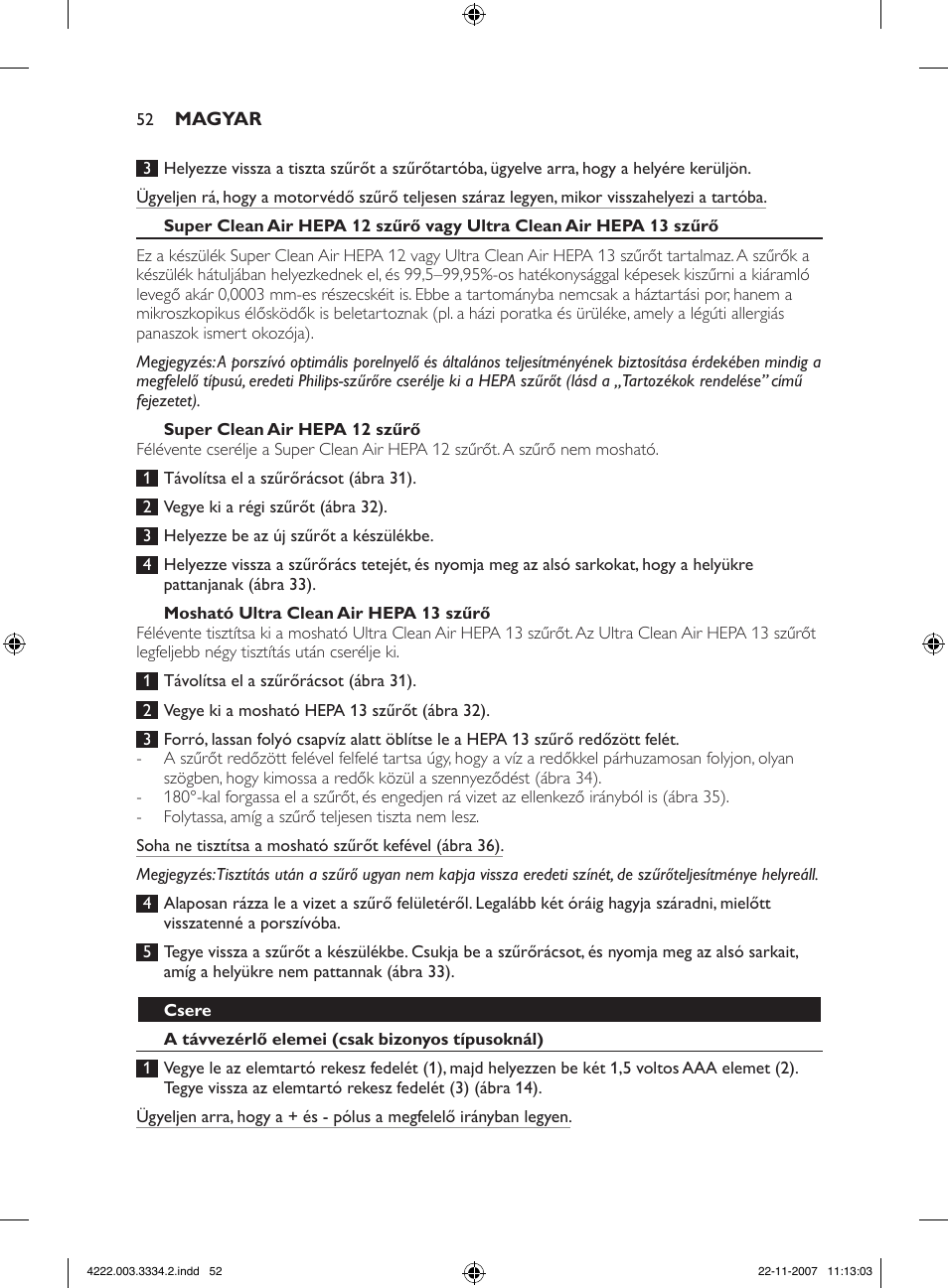 Philips FC9239 User Manual | Page 52 / 156