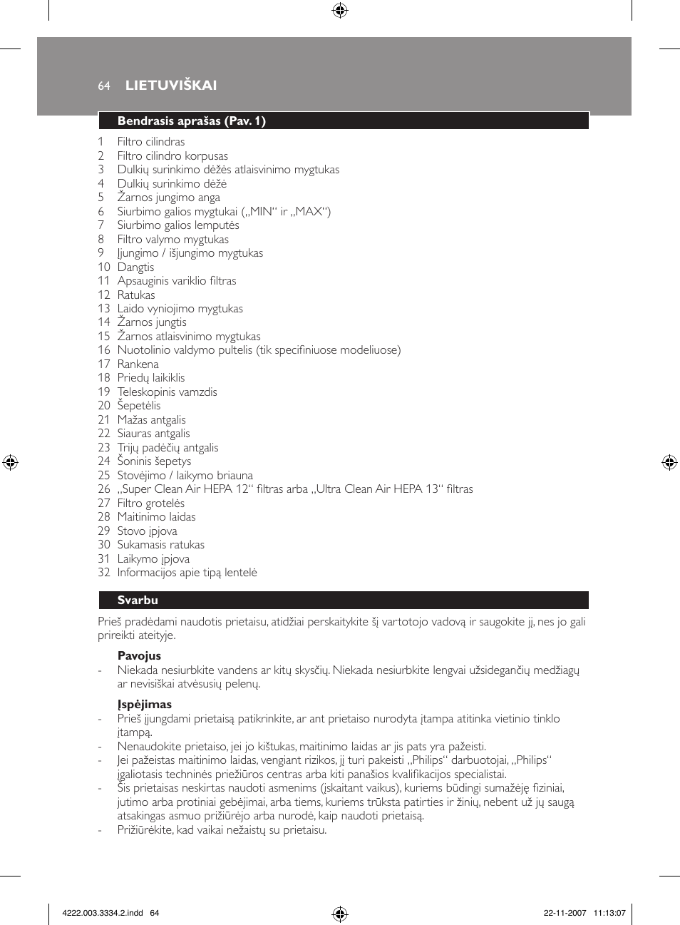 Philips FC9239 User Manual | Page 64 / 156