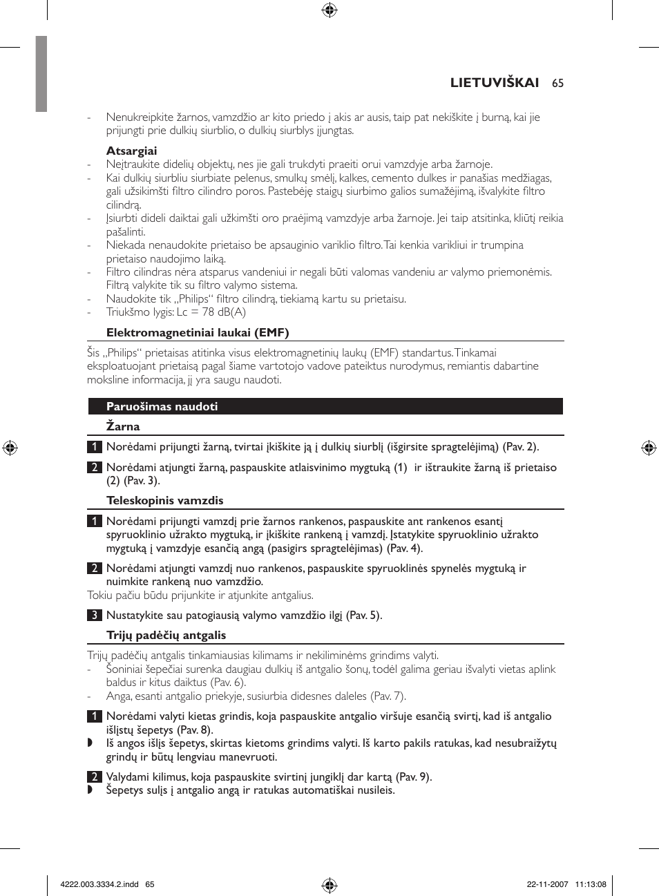 Philips FC9239 User Manual | Page 65 / 156