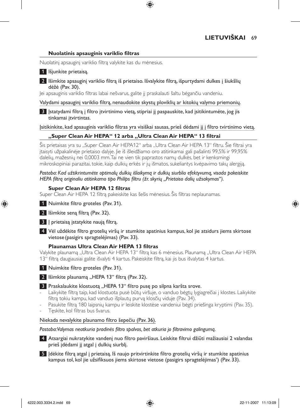 Philips FC9239 User Manual | Page 69 / 156