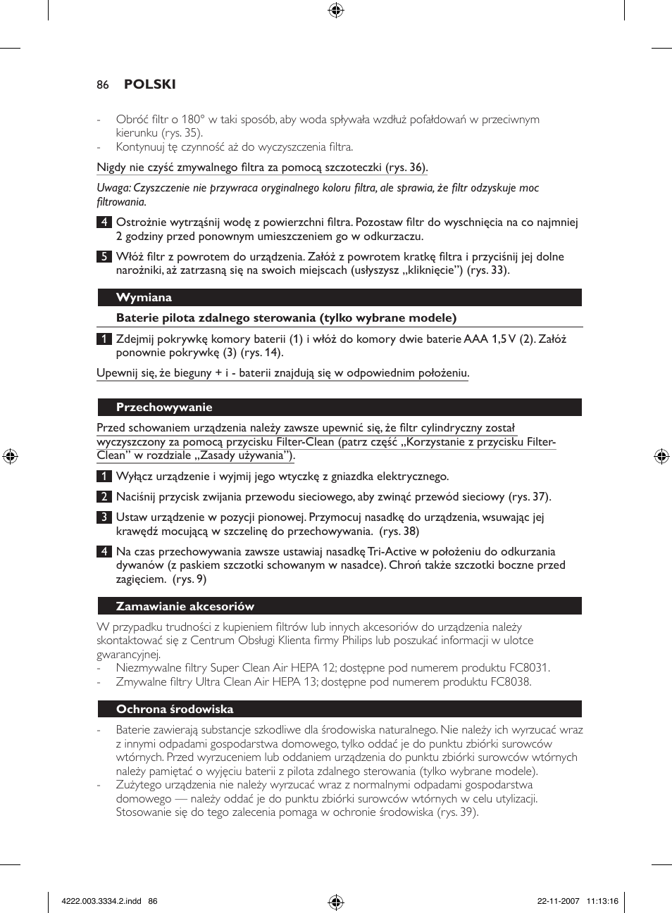 Philips FC9239 User Manual | Page 86 / 156