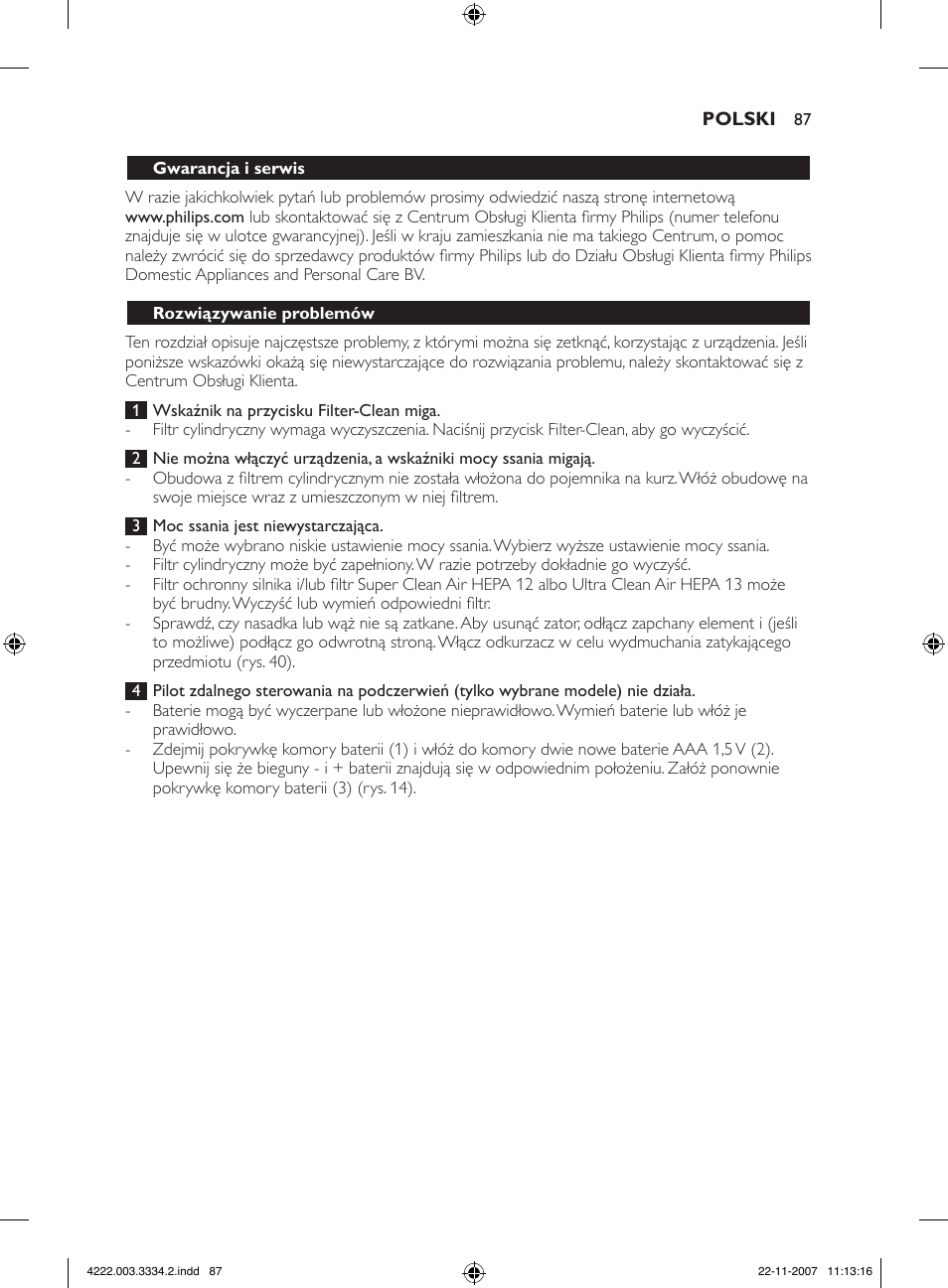 Philips FC9239 User Manual | Page 87 / 156